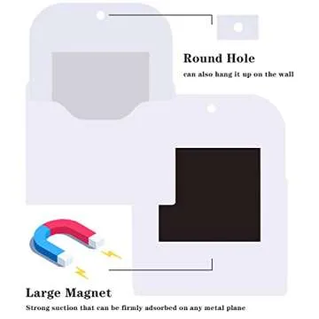 Magnetic File Holder, 2 Pack Magnetic Paper Holder for Refrigerator, File Cabinets and Fridge, Magnetic Pocket Wall Hanging File Organizer, Magnetic File Folder Case for Mail Letter Notebook Planners