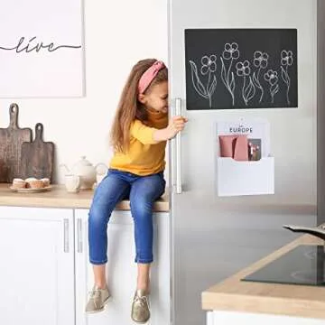 Magnetic File Holder, 2 Pack Magnetic Paper Holder for Refrigerator, File Cabinets and Fridge, Magnetic Pocket Wall Hanging File Organizer, Magnetic File Folder Case for Mail Letter Notebook Planners