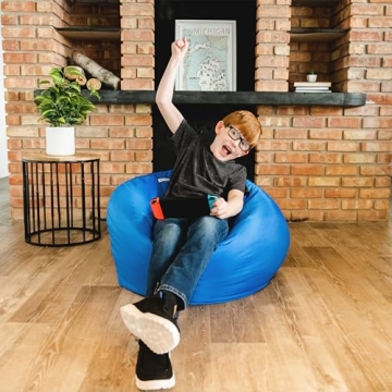 Big Joe Classic Bean Bag Chair, Sapphire Smartmax, Durable Polyester Nylon Blend, 2 feet Round