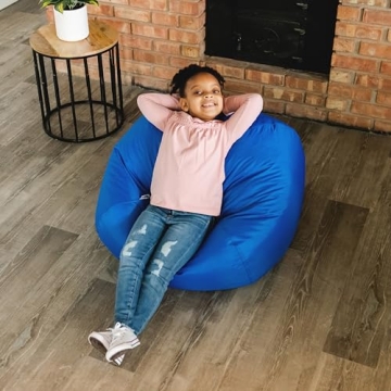 Big Joe Classic Bean Bag Chair, Sapphire Smartmax, Durable Polyester Nylon Blend, 2 feet Round