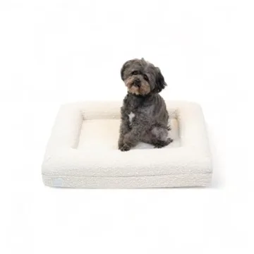 Bluewater Dog Luxury Boucle Orthopedic Memory Foam Dog Bed with Waterproof Liner and Machine Washabl...
