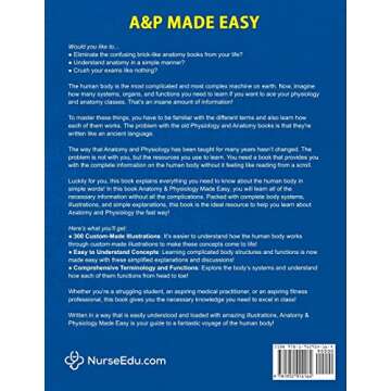 Anatomy & Physiology Made Easy: An Illustrated Study Guide for Students To Easily Learn Anatomy and ...