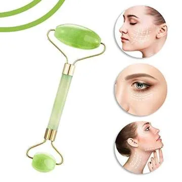 Jade Roller, Gua Sha Tools, Jade Roller for Face, Gua Sha Scrapping Tool -Deluxe Facial Massager for Brighter Skin, Natural Anti Aging Therapy, Eye Roller - Quarts Roller - Skin Rollers, Best SPA Tool
