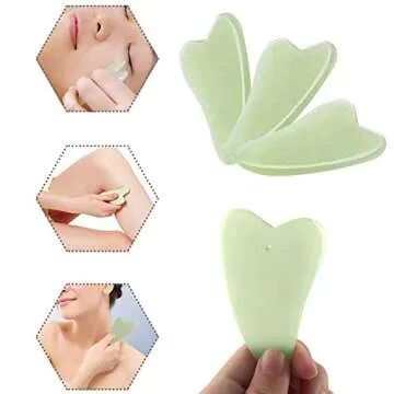 Jade Roller, Gua Sha Tools, Jade Roller for Face, Gua Sha Scrapping Tool -Deluxe Facial Massager for Brighter Skin, Natural Anti Aging Therapy, Eye Roller - Quarts Roller - Skin Rollers, Best SPA Tool