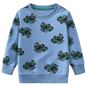 DDSOL Toddler Boys Long Sleeve Graphic Sweatshirt