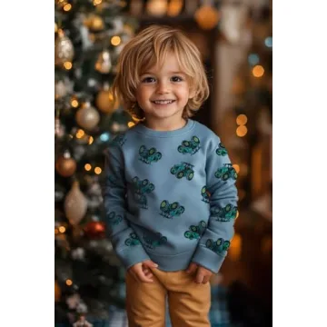 DDSOL Toddler Boys Long Sleeve Graphic Sweatshirt