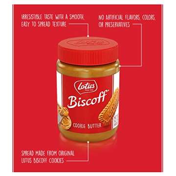 Lotus Biscoff | Cookie Butter Spread | Creamy | 14.1 Ounce (Pack of 1) | non-GMO + Vegan