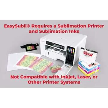 Siser EasySubli HTV - Printable Sublimation Heat Transfer Vinyl - 10 Sheets of EasySubli (8.4"x11") and 10 Sheets of EasySubli Mask (8"x10")