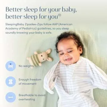 SleepingBaby Zipadee-Zip Transitional Swaddle Sack, 3-6 Month - Roomy Zipper Swaddle for Easy Diaper Changes and Proper Hip Development - Baby Swaddle Sack, X-Small - Blue/Cream