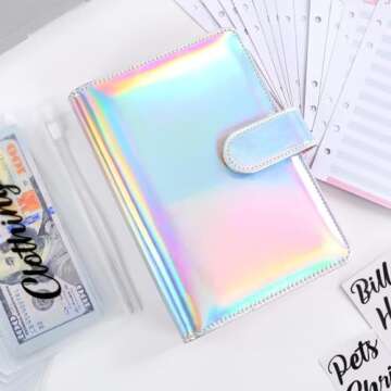 SKYDUE Budget Binder, Money Saving Binder with Zipper Envelopes, Cash Envelopes and Expense Budget S...