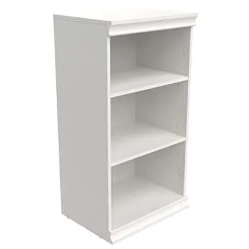 ClosetMaid Modular Storage Shelf Unit with 3 Shelves, Wood Closet Organizer Adjustable, Stacking, Full Backer, Decorative Trim, White, 40.29 H x 21.39 in. W x 15.91 in. D