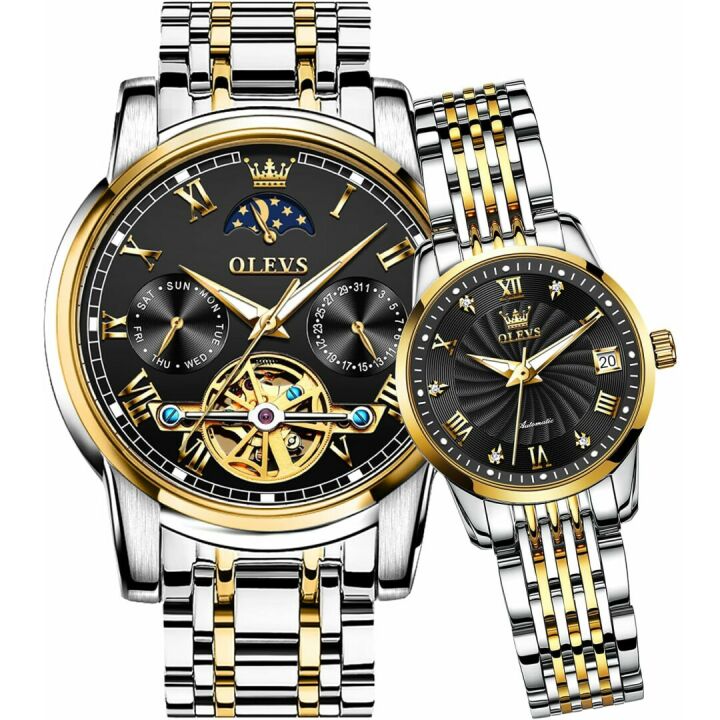 OLEVS Couple Pair Watches for Men & Women - Gift Set