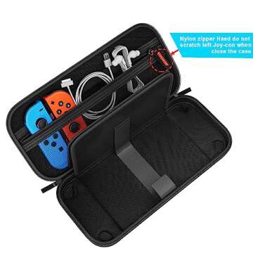 daydayup Switch Carrying Case Compatible with Nintendo Switch/Switch OLED, with 20 Games Cartridges Protective Hard Shell Travel Carrying Case Pouch for Console & Accessories, Black