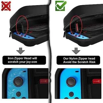 daydayup Switch Carrying Case Compatible with Nintendo Switch/Switch OLED, with 20 Games Cartridges Protective Hard Shell Travel Carrying Case Pouch for Console & Accessories, Black