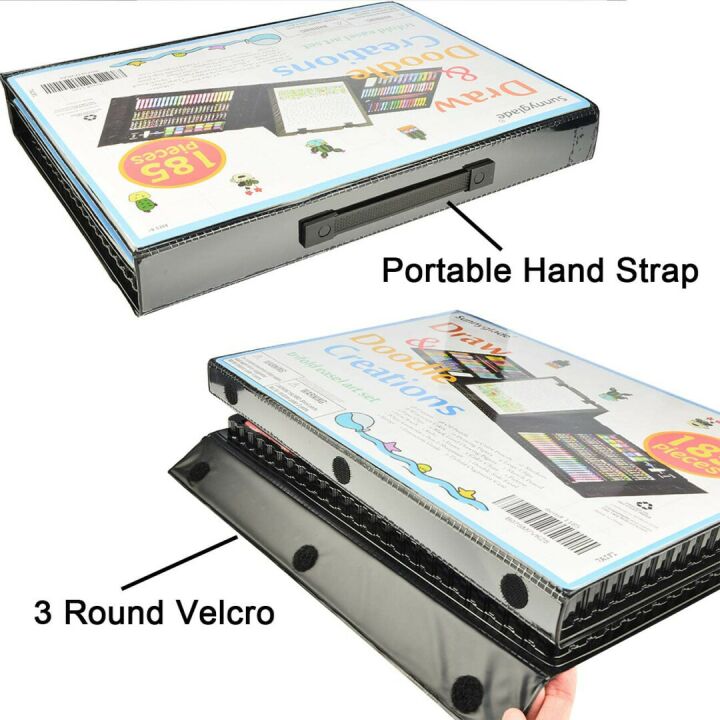 185-Piece Trifold Easel Art Set for Creative Kids