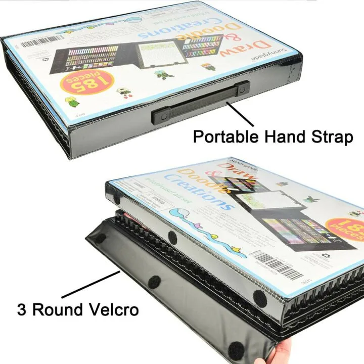 185-Piece Trifold Easel Art Set for Creative Kids