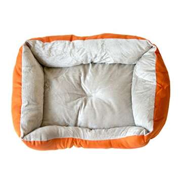 ALEKO PB06OR Plush Pet Cushion Crate Bed for Dogs Cats Medium Machine Washable Indoor Outdoor 20 x 1...