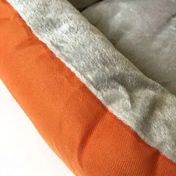ALEKO PB06OR Plush Pet Cushion Crate Bed for Dogs Cats Medium Machine Washable Indoor Outdoor 20 x 16 x 6 Inches Orange and White