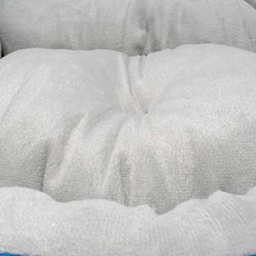 ALEKO PB06OR Plush Pet Cushion Crate Bed for Dogs Cats Medium Machine Washable Indoor Outdoor 20 x 16 x 6 Inches Orange and White