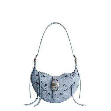 JW PEI Tessa Vegan Leather Shoulder Bag Denim Blue