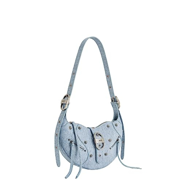 JW PEI Tessa Vegan Leather Shoulder Bag Denim Blue