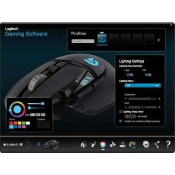 Logitech G502 Proteus Spectrum RGB Tunable Gaming Mouse, 12,000 DPI On-The-Fly DPI Shifting, Personalized Weight and Balance Tuning with (5) 3.6g Weights, 11 Programmable Buttons