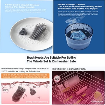 Travel Baby Bottle Drying Rack With Brush Set for Easy Cleaning