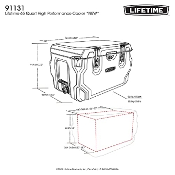 Lifetime 65 Quart Cooler Durable Bear Resistant