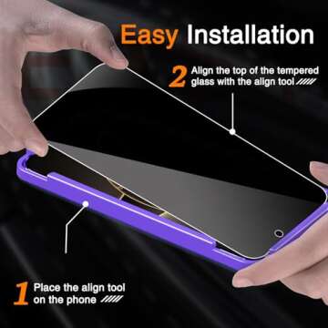 Wiaocit 3 Pack Tempered Glass Privacy Screen Protector for iPhone 16 Pro with 3 Pack Camera Lens Protector, 9H Hardness, Bubble Free, Case Friendly