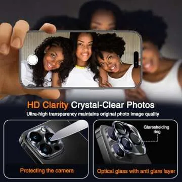 Wiaocit 3 Pack Tempered Glass Privacy Screen Protector for iPhone 16 Pro with 3 Pack Camera Lens Protector, 9H Hardness, Bubble Free, Case Friendly