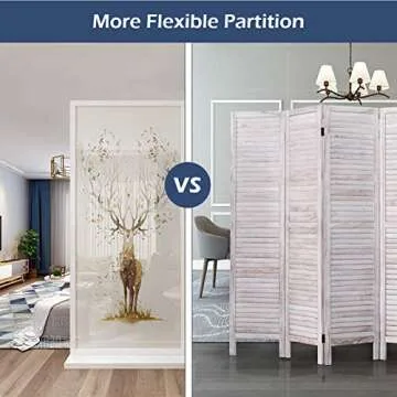 Giantex 6 Panel Wood Room Divider for Home and Office