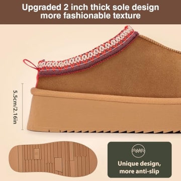 Winter Cozy Women's Platform Boots - Furry Slippers