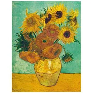 Mini 1000 Pieces Jigsaw Puzzles Adults The Smallest Size Sunflowers Puzzles Difficult Famous Painting Puzzle for Adult(Size 42.5X 30cm)