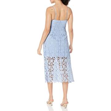 Stylish ASTR Women’s Periwinkle Lace Fit & Flare Midi Dress