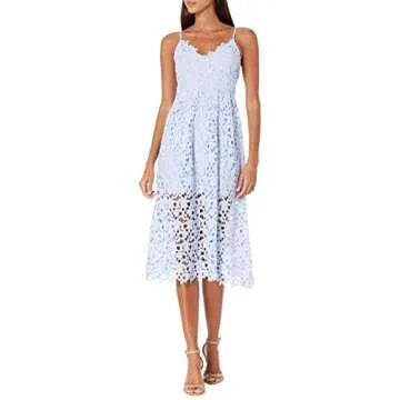 ASTR Women’s Lace Midi Dress in Periwinkle - Elegant Style