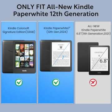 Clear Case for All-New 7" Kindle Paperwhite 12th Generation 2024&Kindle Colorsoft Signature Edition2...