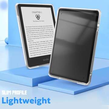 Clear Case for All-New 7" Kindle Paperwhite 12th Generation 2024&Kindle Colorsoft Signature Edition2024,Ultra Soft TPU Cover PU Back Cover Shell with Thin Slim Lightweight Protection,Frosted Clear