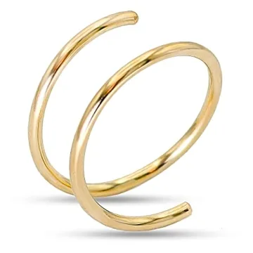 Chic 14k Gold Filled Double Nose Ring Hoops – Handmade & Hypoallergenic