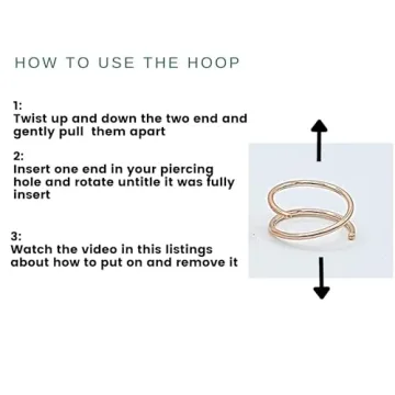 14k Gold Filled Double Nose Ring Hoops for Women