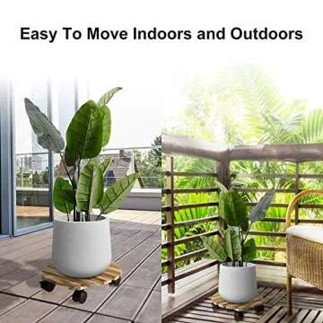 KarNeey Plant Caddy with Wheels - Durable & Practical 12in Stand