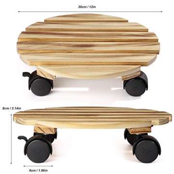 KarNeey Plant Caddy with Wheels - Durable & Practical 12in Stand