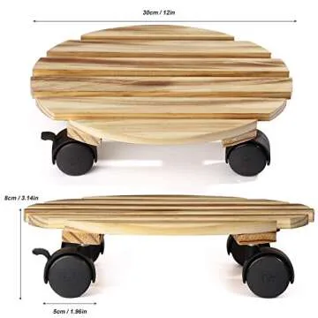 KarNeey Plant Caddy with Wheels - Durable & Practical 12in Stand