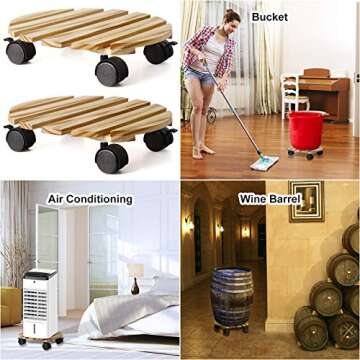 KarNeey Plant Caddy with Wheels - Durable & Practical 12in Stand