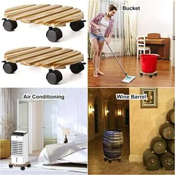 KarNeey Plant Caddy with Wheels - Durable & Practical 12in Stand