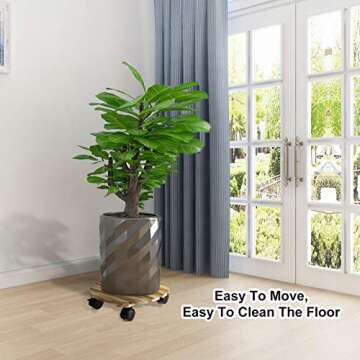 KarNeey Plant Caddy with Wheels - Durable & Practical 12in Stand