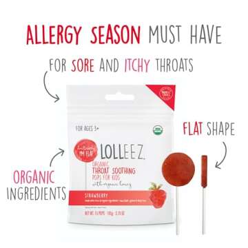 Lolleez Organic Sore Throat Soothing and Cough Pops with Honey for Kids- 15ct Pack -Watermelon, Strawberry, Orange Mango (Pack of 3)