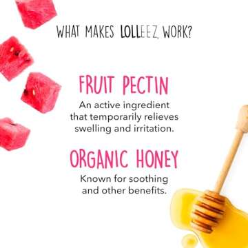 Lolleez Organic Sore Throat Soothing and Cough Pops with Honey for Kids- 15ct Pack -Watermelon, Strawberry, Orange Mango (Pack of 3)