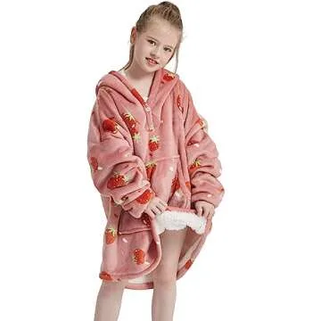 NAFLEAP Kids Wearable Blanket Hoodie for Girls