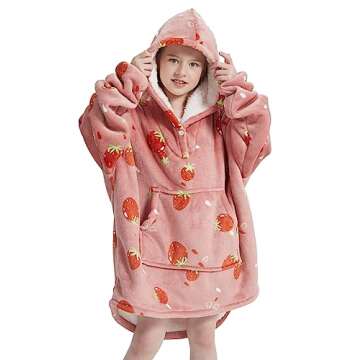 NAFLEAP Kids Wearable Blanket Hoodie for Girls