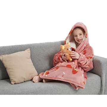 NAFLEAP Kids Wearable Blanket Hoodie for Girls